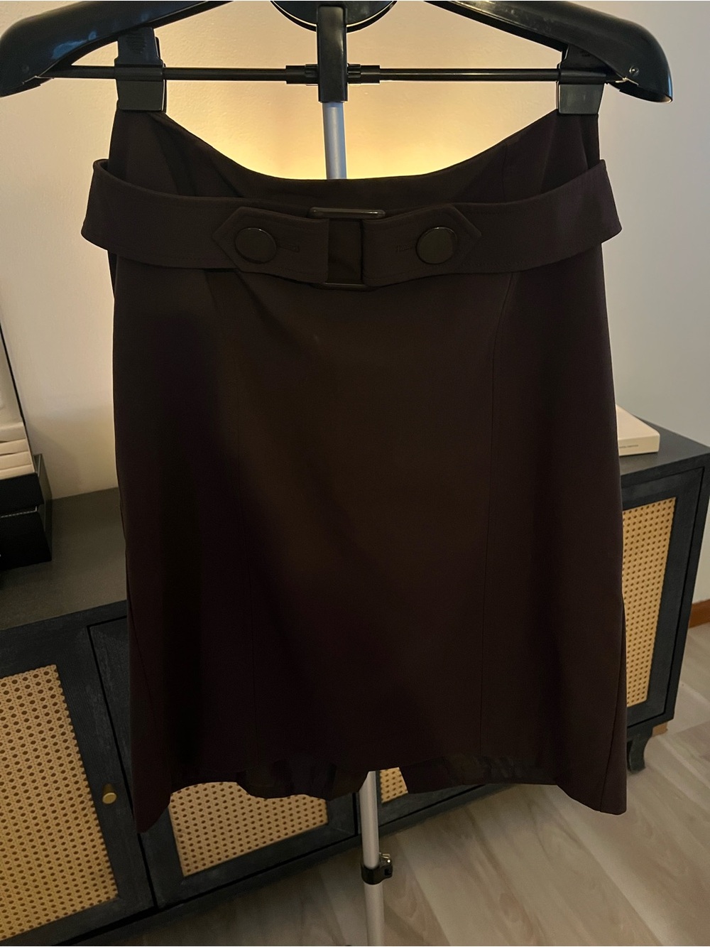 Apt. 9 Dark Brown Belted A-Line Skirt